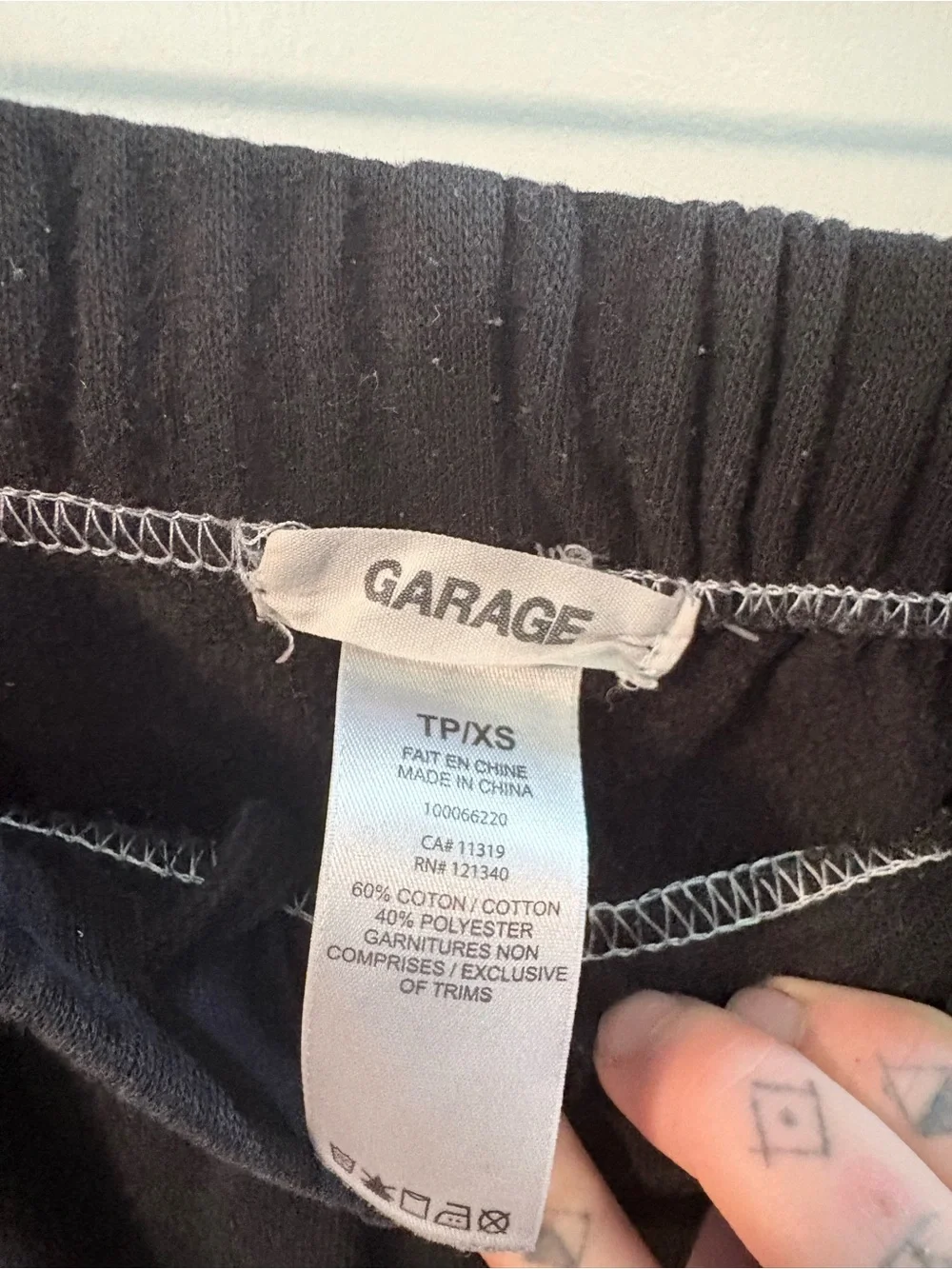 Garage Black Jogger Pants with Contrast Stitching - Picture 4 of 4